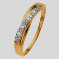 geel gouden ring 14 karaat met diamanten